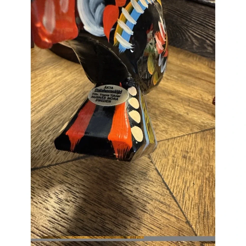 Family. 3 Vintage Dala Rooster Nils Olsson Swedish Wooden 3.5